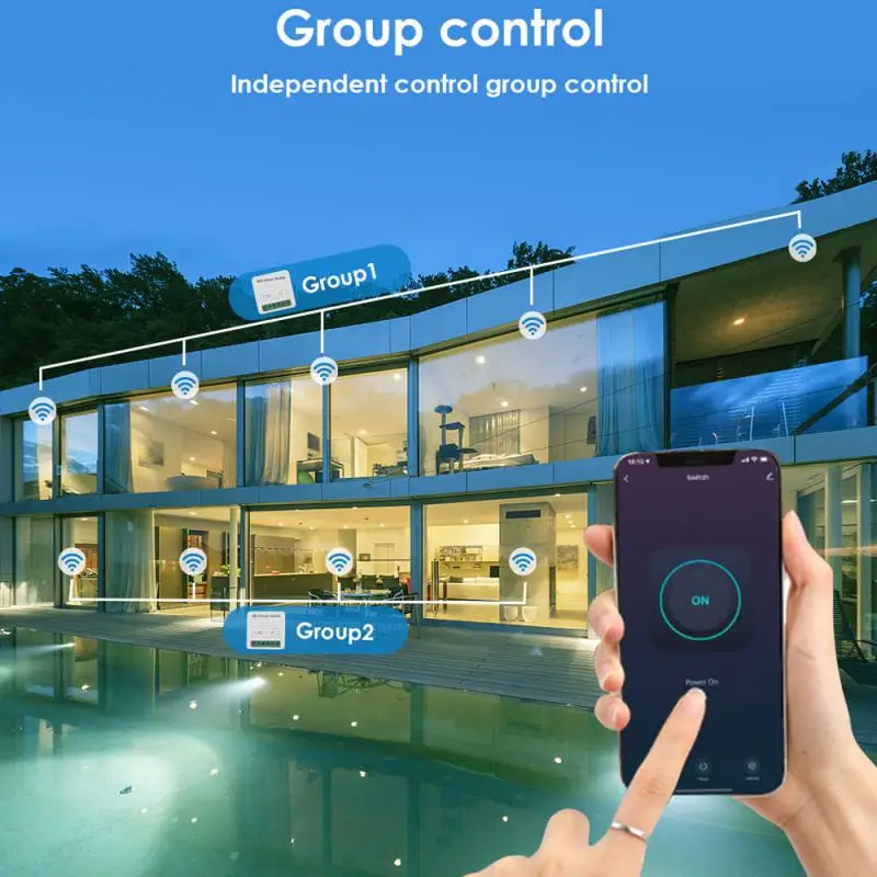 Tuya WiFi Smart Wireless Switch 16A Supporte controllo a 2 vie Smart Life App Control Alexa Home Voice Control