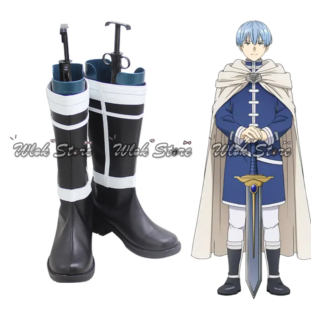 Anime Frieren's Friend Himmel Cosplay Shoes Black Boots Custom Made Men Women Christmas Halloween Carnival Party Role Play Shoes