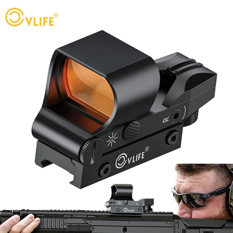 CVLIFE Riflescope 1x28x40mm Red Dot Sight Optics Absolute Co-Witness 4 Adjustable Reticles 20mm Picatinny Rail Hunting