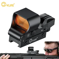 CVLIFE-mira telescópica para rifle, 1x28x40mm, reflejo, punto rojo, óptica absoluta, cotestigo, 4 retículas ajustables, riel Picatinny de 20mm para caza