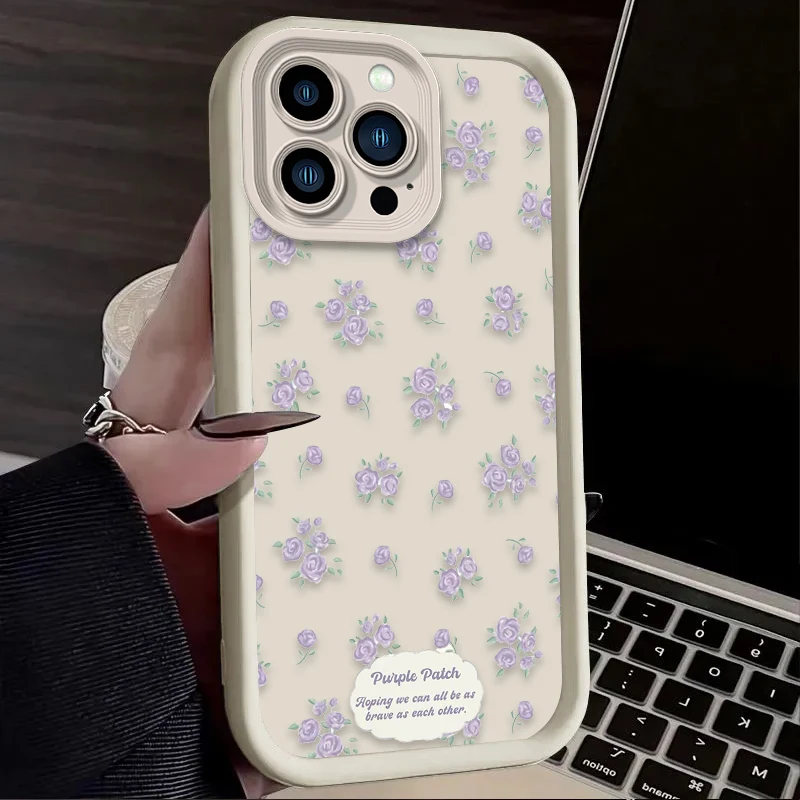حافظة كلاسيكية على شكل أزهار الورد لهاتف آيفون 17 Air 16 16E 15 14 13 12 11 Pro Max X XS X S Max XR SE 2020 SE4 7 8 غطاء سيليكون ناعم