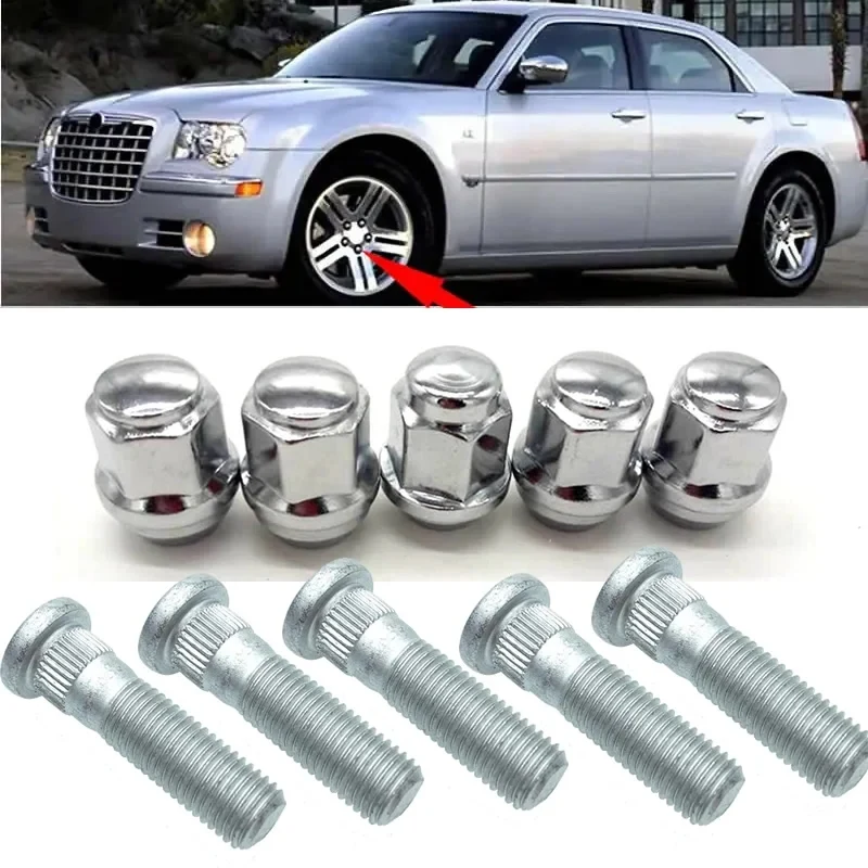 1-5pcs Original Nuts Bulge Acorn Chrome Wheel Nut Replacement For Chrysler 300C 2.7 Dodge Tire Nut Tire Screw Car tire screws