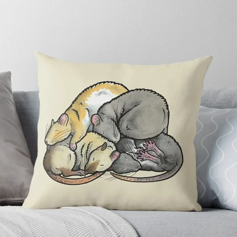 

Sleeping Pile of Pet Rats Throw Pillow Luxury Pillow Case covers for pillows Cushion Cover Set Cusions Cover Pillow