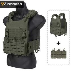 IDOGEAR-chaleco táctico LSR de liberación rápida, portador de placa cortada con láser, bolsa para revistas 556, equipo de caza ligero MOLLE 3318