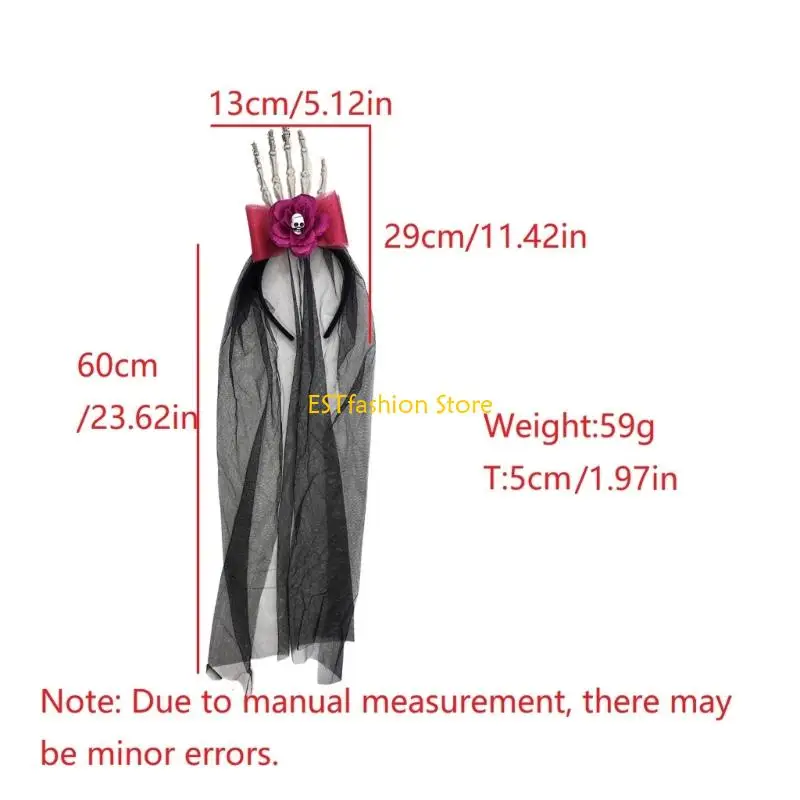 Y5GC Halloween Skull Hand Mesh Coiffre résine Breatch Resin Lightweight