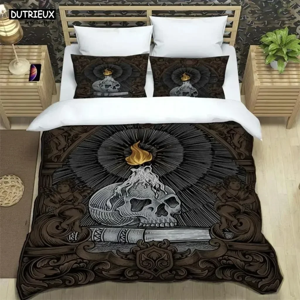 

3D Print Medieval Dark Retro Digital 3D Duvet Cover Bedding Set Comforter Linen Pillowcases Home Decor Single Double King Queen