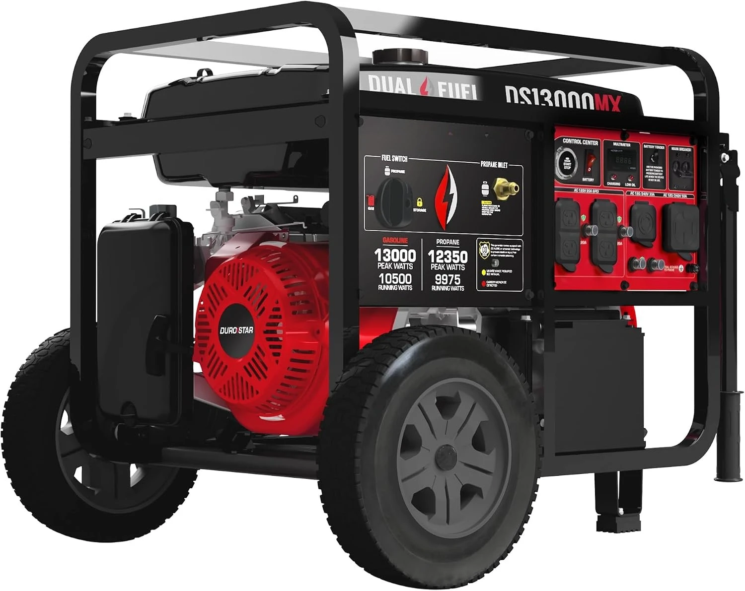 DS13000MX 13,000-Watt 500cc Dual Fuel Portable Generator - Gas and Propane, Remote Electric Start, Whole Home Power Backup