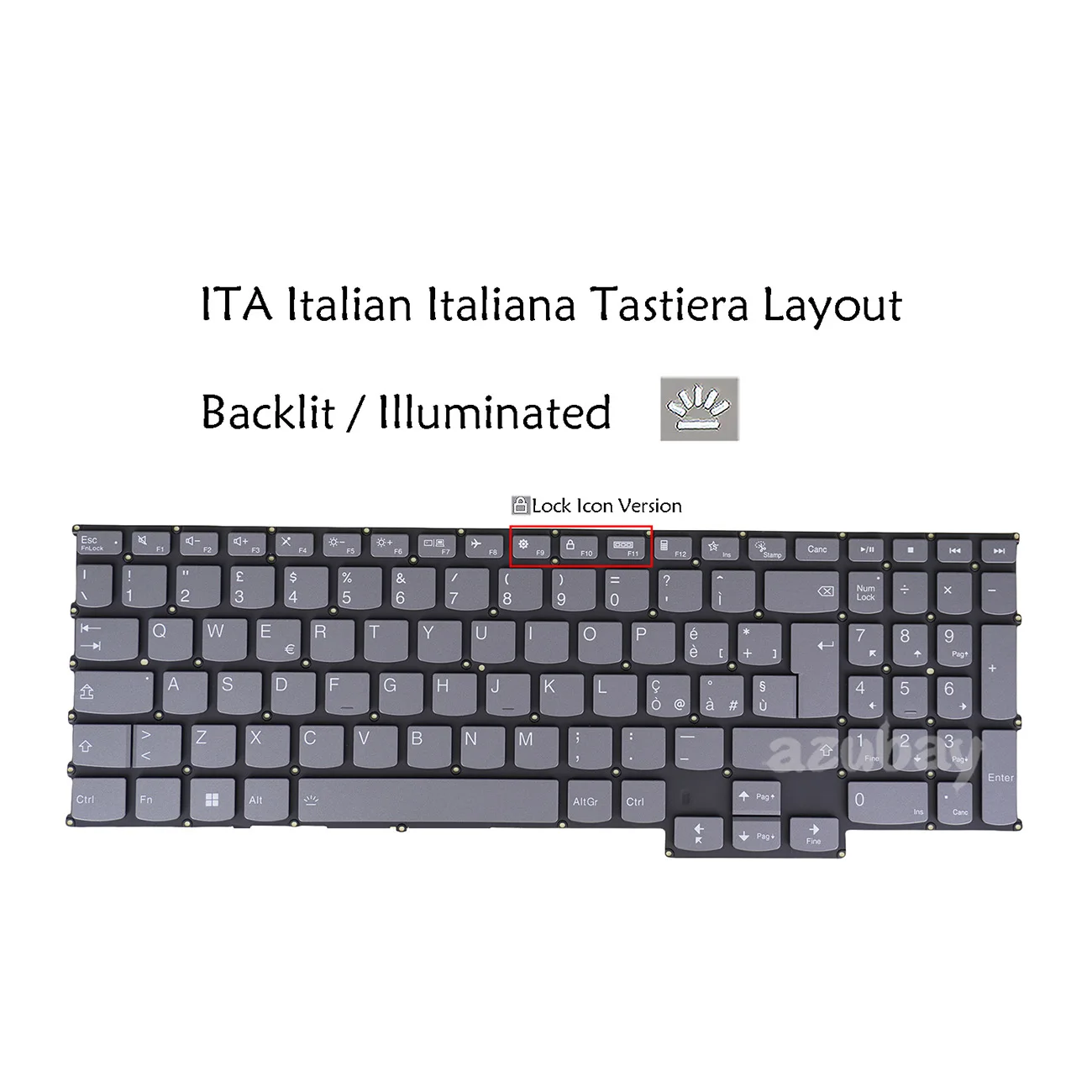 Backlit Laptop Keyboard for Lenovo IdeaPad Pro 5 16IRH8 / Pro 5 16ARP8 / Pro 5 16APH8 83AQ 83AS 83AR, Pro 5 16AHP9 83D5, Italian