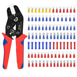 SN-02C Wire Crimping Plier Insulated Wire Electrical Connectors Crimper-Butt,Ring,Spade,Terminals Cable Lugs Assortment Tool Kit