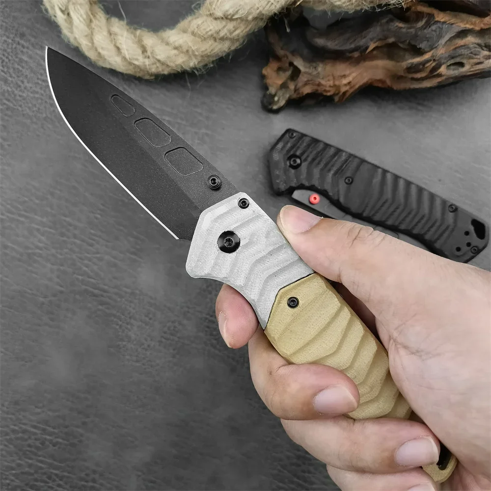 Imagem -03 - Psk Kit de Sobrevivência Pessoal Faca Dobrável 3.4 Cpm-magnacut Preto Cerakote Drop Point Lâmina G10 Alças Faca Tática bm 593