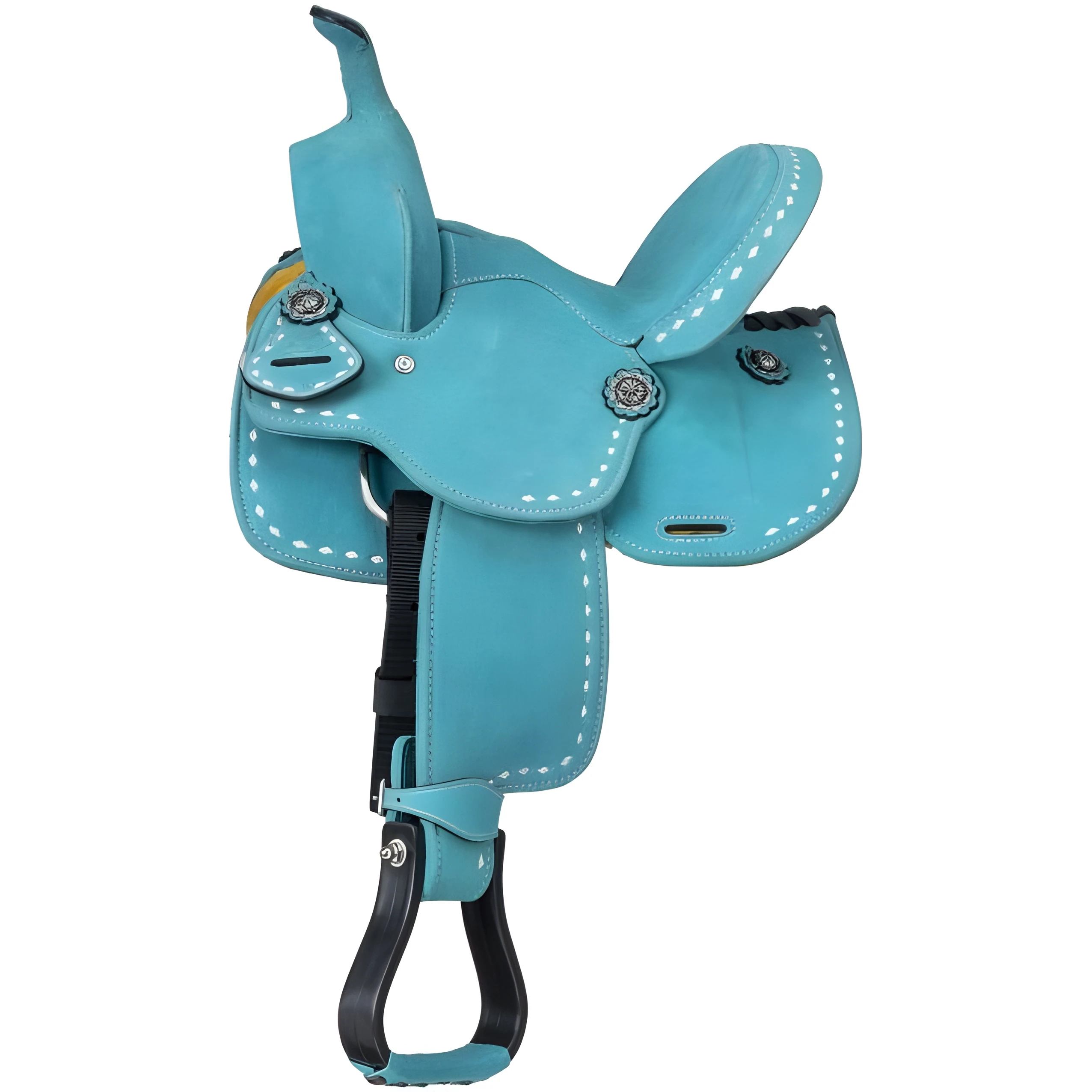 سرج خفيف الوزن على الطراز الغربي للشباب من جلد الغزال لسباق السروج لركوب الخيل