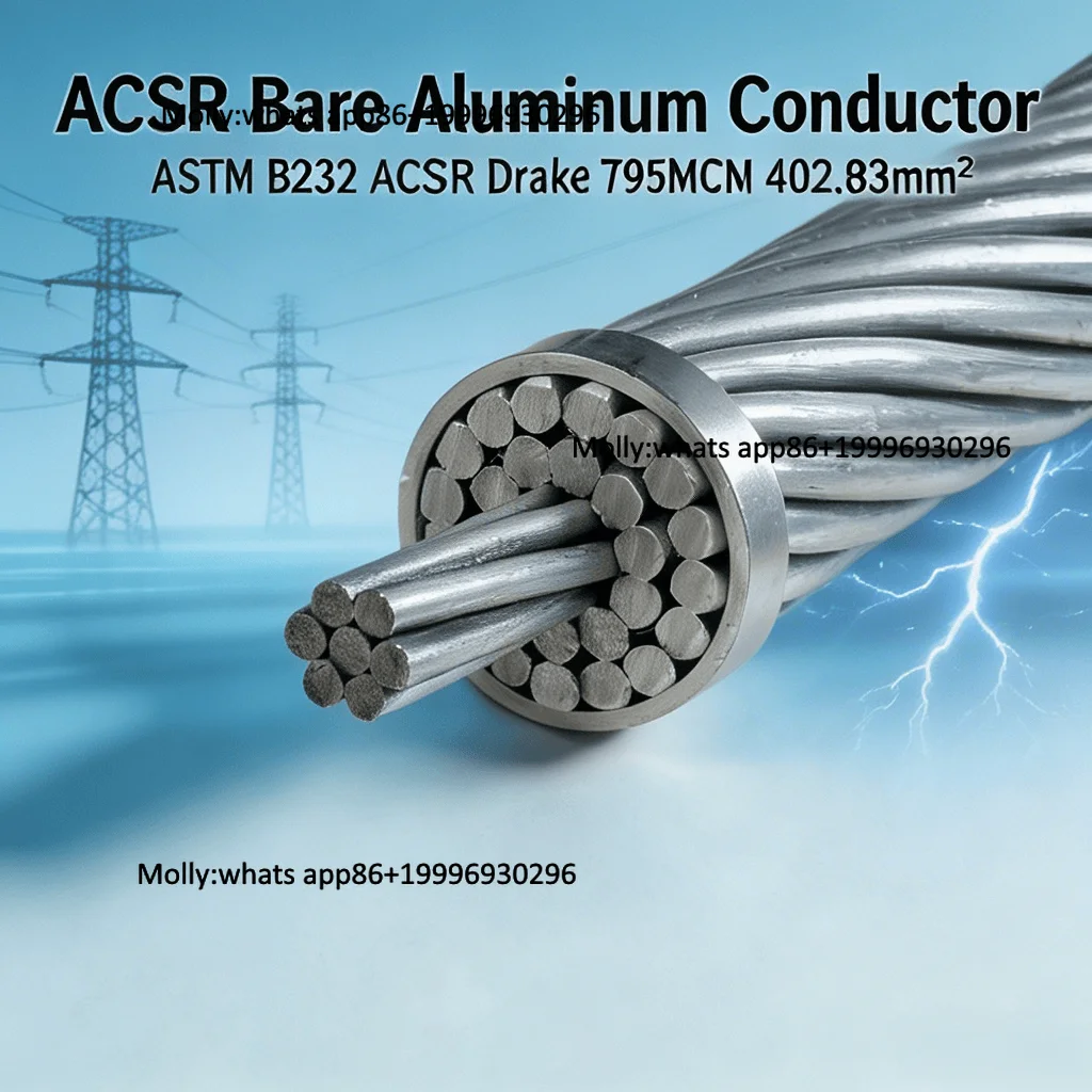 ASTM IEC Standard Aluminum Conductor ACSR AAC Aerial Power Cable for Overhead Transmission