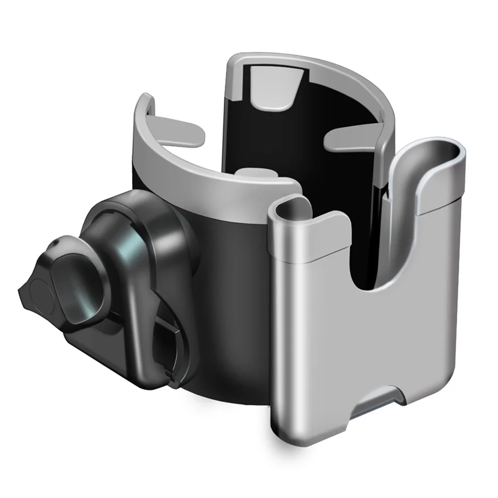 

2 in 1 Stroller Cup Holder with Phone Holder Pram Cup Holders 360° Rotatable Childrens Stroller Bottle Holders Pram Accessories