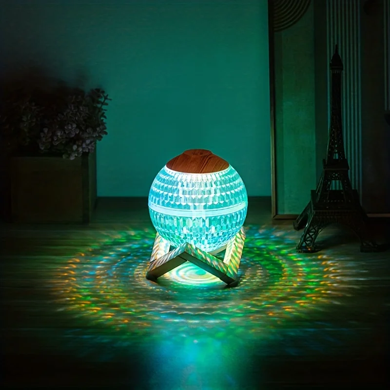 1pc Air Humidifier Crystal Ball Humidifier, Creative Dazzling Color Light Humidifier Desktop Humidifier With RGB Colorful Night