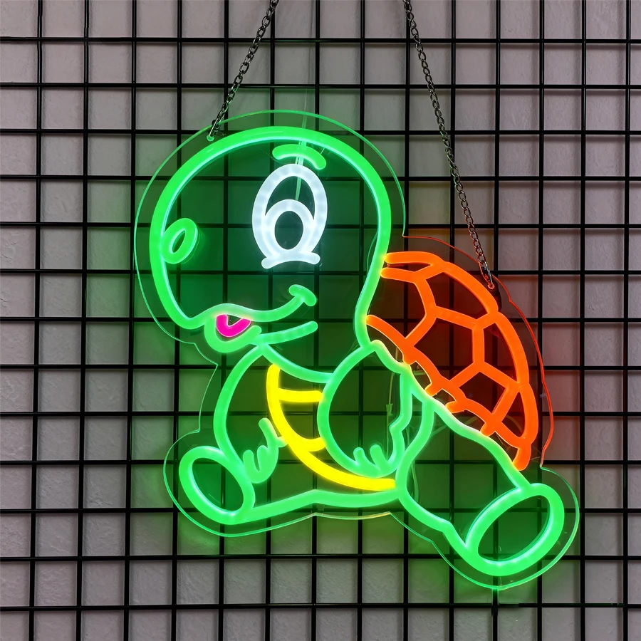 لافتة نيون Led للرسوم المتحركة، أيقونة فنية على شكل سلحفاة لطيفة، تعمل بمنفذ USB، تستخدم لغرفة النوم، والبار، والحفلات، وغرفة الألعاب، وديكور الكهف للرجال.