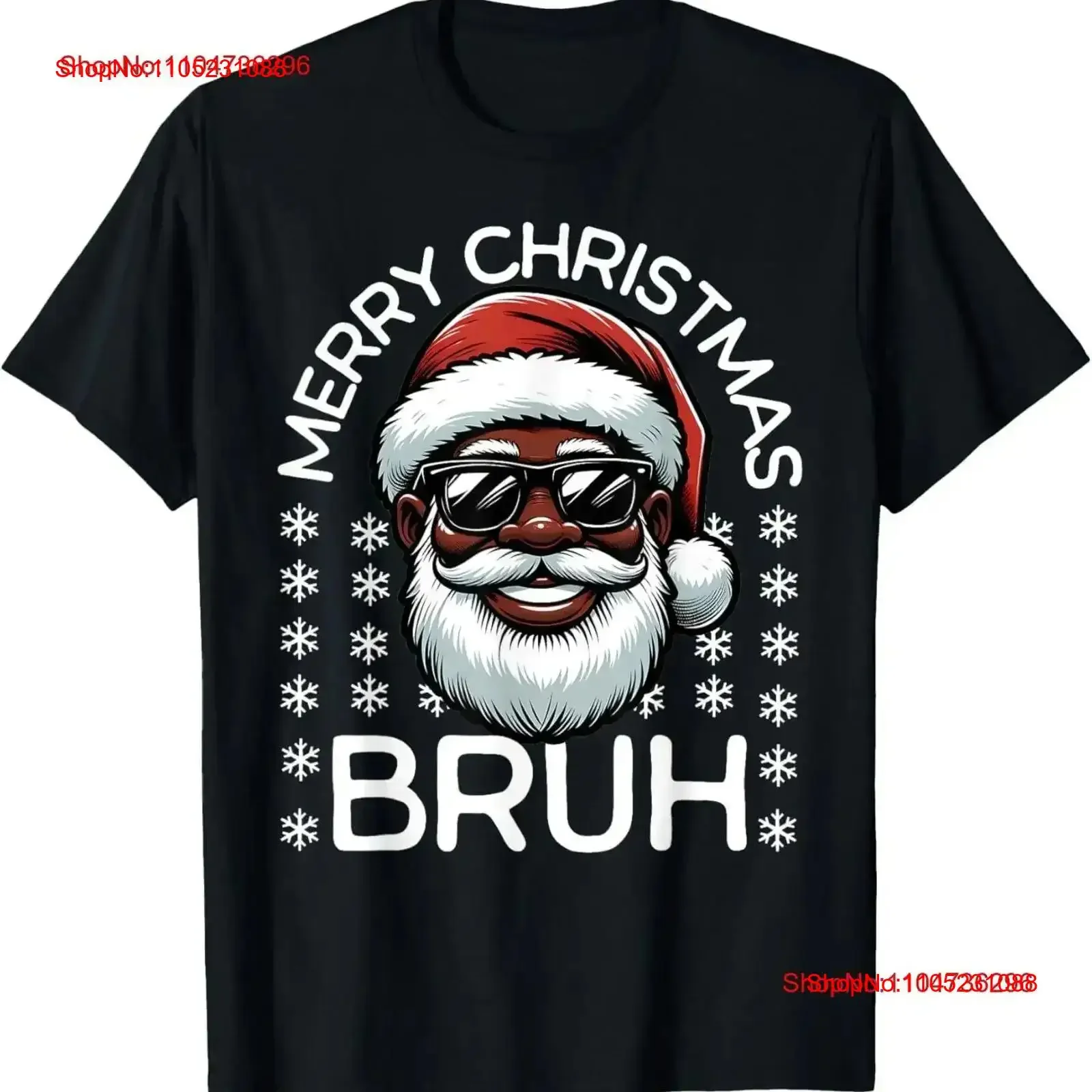 

Merry Christmas Bruh Santa Claus Black Men's Boys T Shirt vintage Washed Stretched designer clothes fashion Stylish homme Soft