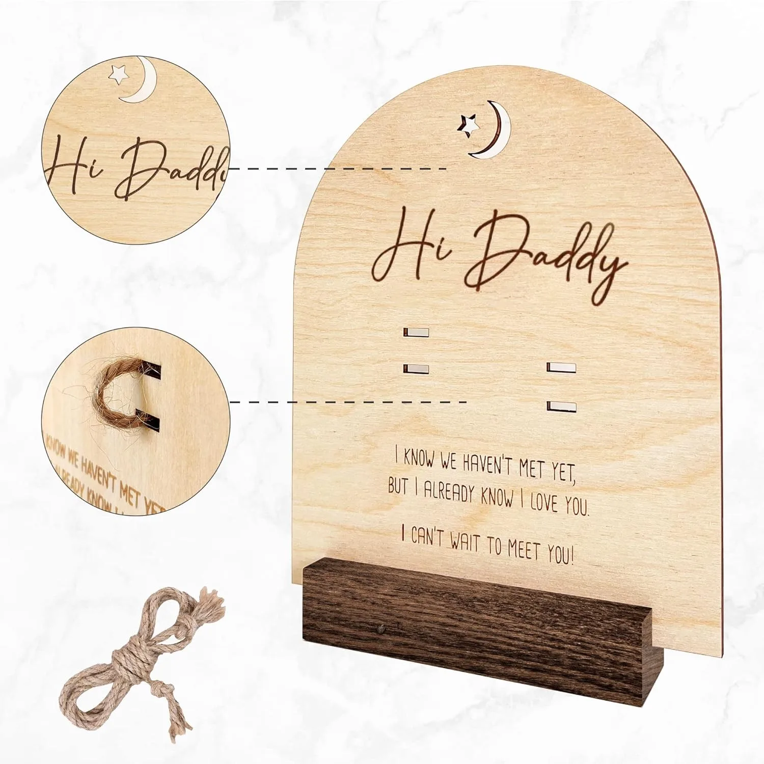 Wooden Pregnancy Announcement Sign Single Picture Frame for Pregnancy Announcement Xmas Gift for New Dads Baby Shower Baptism