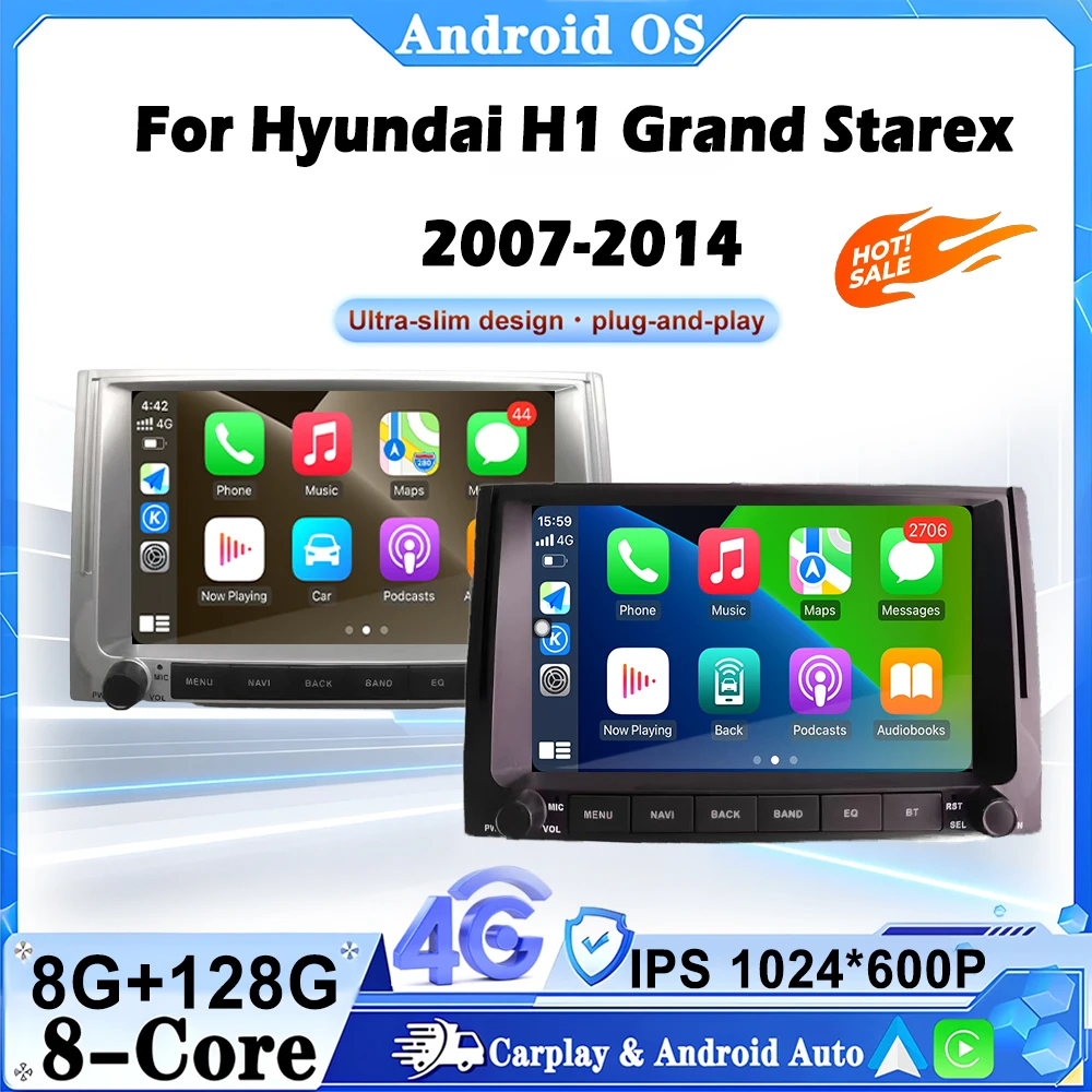 Android Auto Car Radio GPS Navigation For Hyundai H1 Grand Starex 2007-2014 Stereo Video Player Wireless Carplay