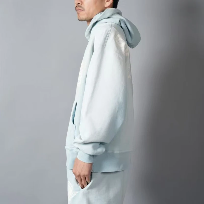 2026 New Arrival Unisex SAINT Blue Tear Print Hoodie High Quality Heavy Fabric Hooded Pullover Streetwear For Men Women