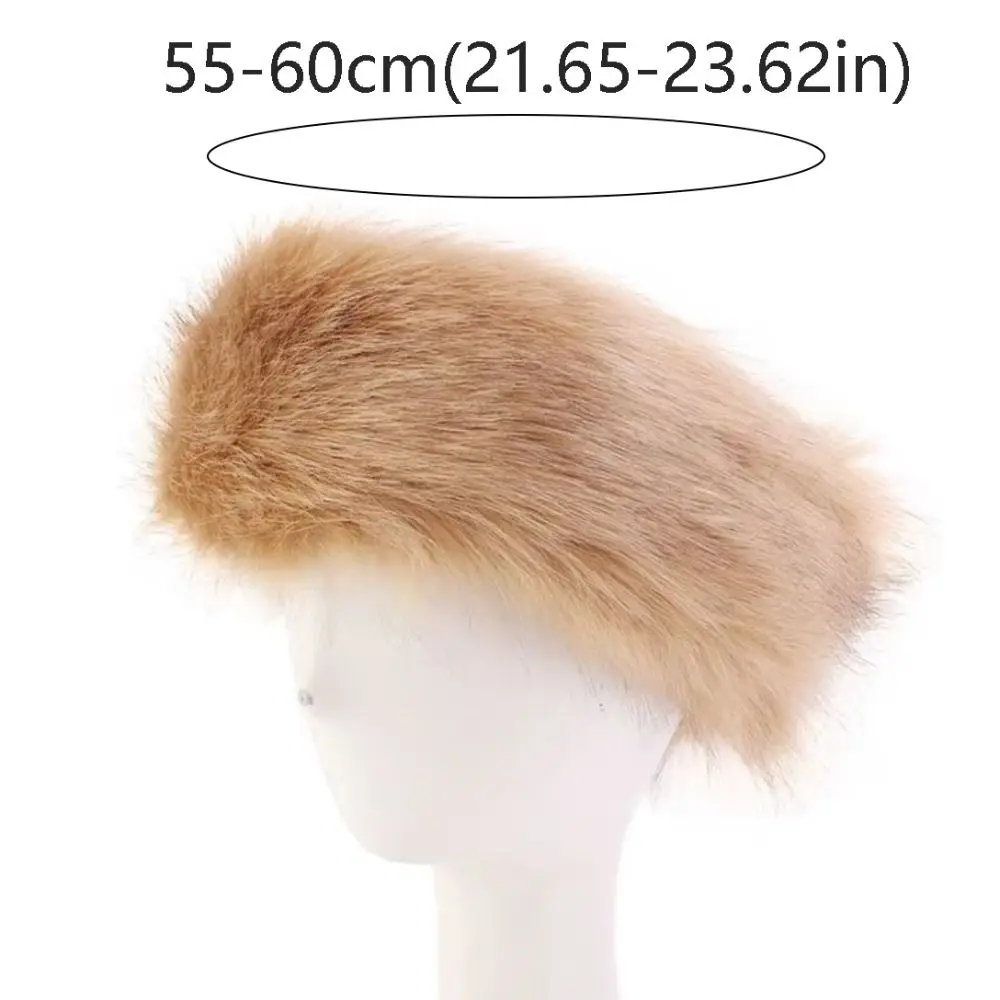 السفر Coldproof فو الفراء عقال لينة سميكة سيدة الدافئة فارغة قبعة غطاء رأس بلون رقيق مرونة العصابات الشعر التزلج #5