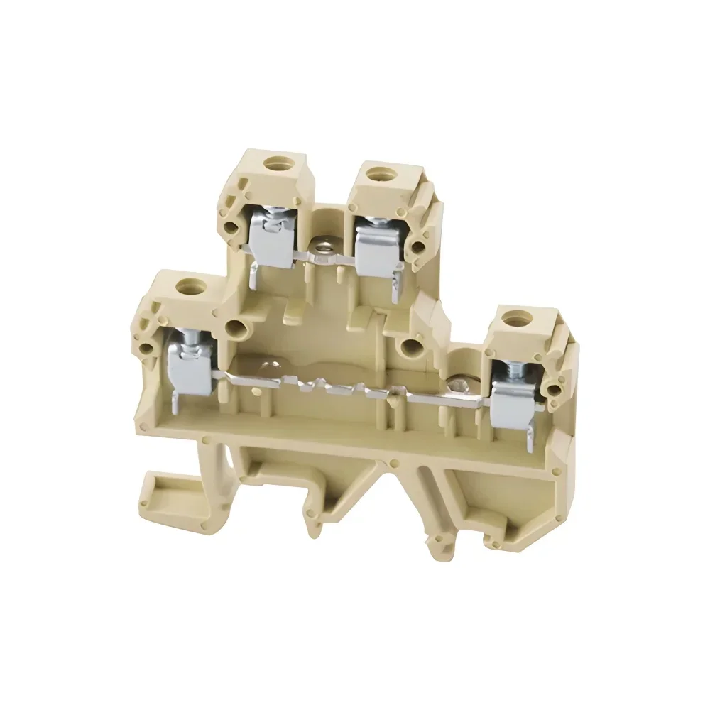 10Pcs Din Rail Wire Conductor DK-4Q/35 Connector Feed Through Double Tier Terminal Block Multi Conductor DK4Q/35