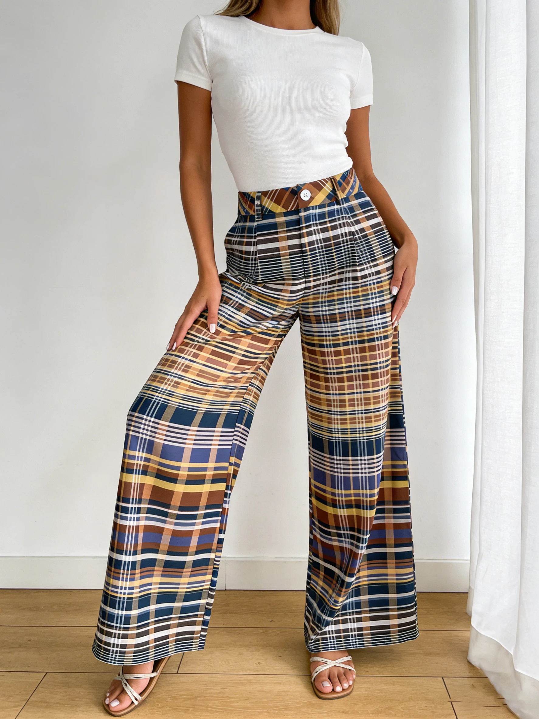 

Женские повседневные широкие брюки с молнией и разноцветными полосками, удобные на каждый день