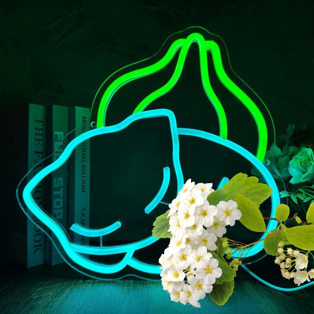 Blue Cat Silhouette Neon Sign with Green Flame for Bedroom Living Room Decor Cute Pet Lover Gift Warm LED Light Cozy Companion