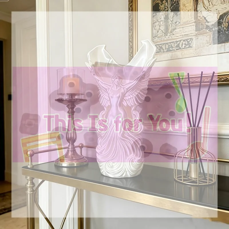 Creative Angel Wings Design Angel-Shaped Vase Container Decorative Design 3D Printed Vase Multi-Purpose Organizer Shop Display