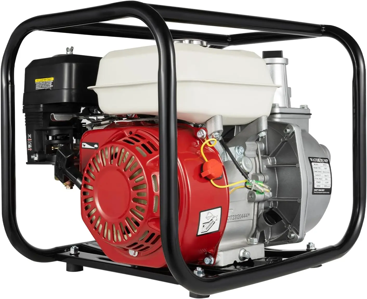 Aluminum&Iron Build, 6.5HP 2-Inch 4-Stroke Water Pump - 36m³/h High Flow&92ft Lift, Efficient , Air-Cooled&Self-Priming 23ft