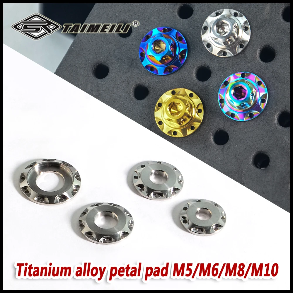 TAIMEILI TC4 Titanium alloy Petal Shape Gasket  M5 M6 M8 M10 1/4/8/10pcsTitanium Alloy Decoration Spacer Ultra light
