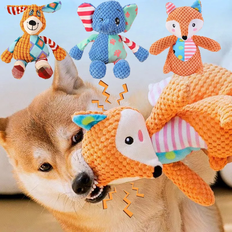 الحيوانات الأليفة ألعاب من نسيج مخملي الكلب التفاعلية تنظيف الأسنان اللعب لطيف الحيوان نمط لدغة مقاومة صار جرو الصوت مضغ لعبة مستلزمات الحيوانات الأليفة