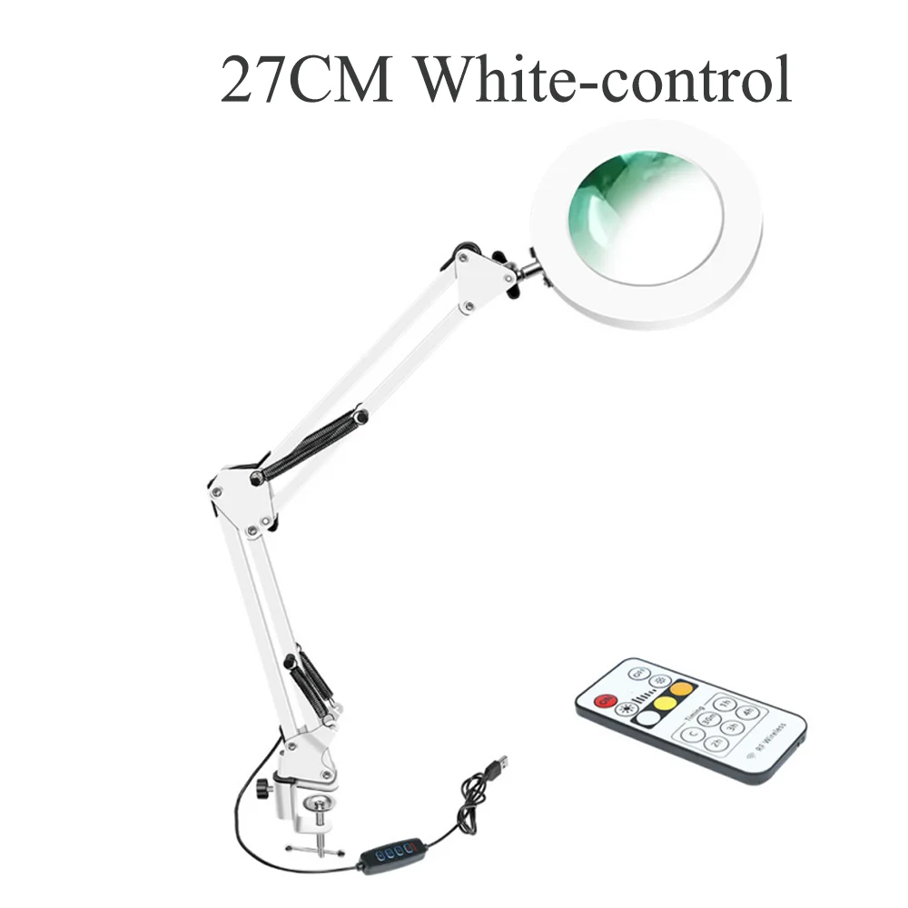 10-fache beleuchtete Lupe mit USB, 3 Farben, 72 LED-Beleuchtung für Lötarbeiten, Reparaturen, Tischlampe, Lesen, Hautpflege und Schönheitsanwendungen – Detail 21
