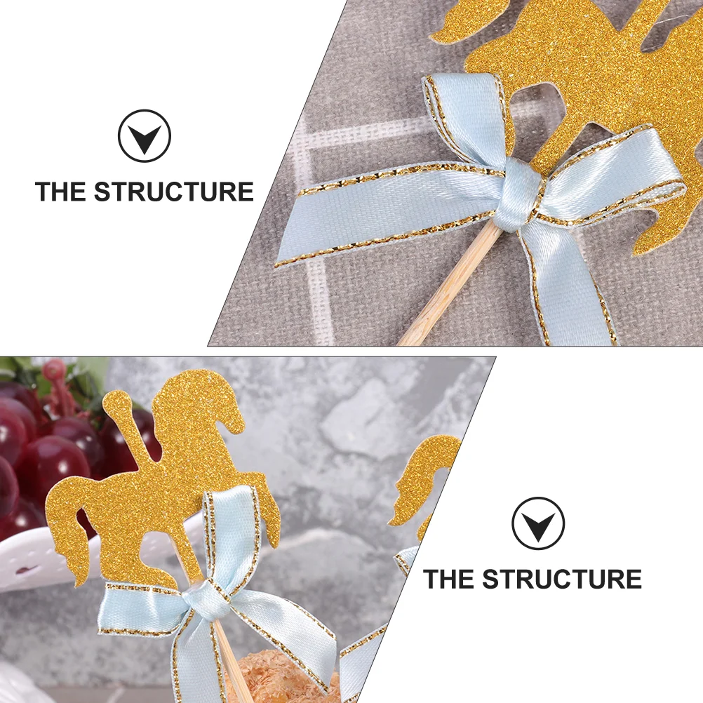 40Pcs Carousel Baking Topper Cake Decor Horse Cupcake Toppers Cake Decor Baking Topper Party Supplies Festive Decorations - Image 3