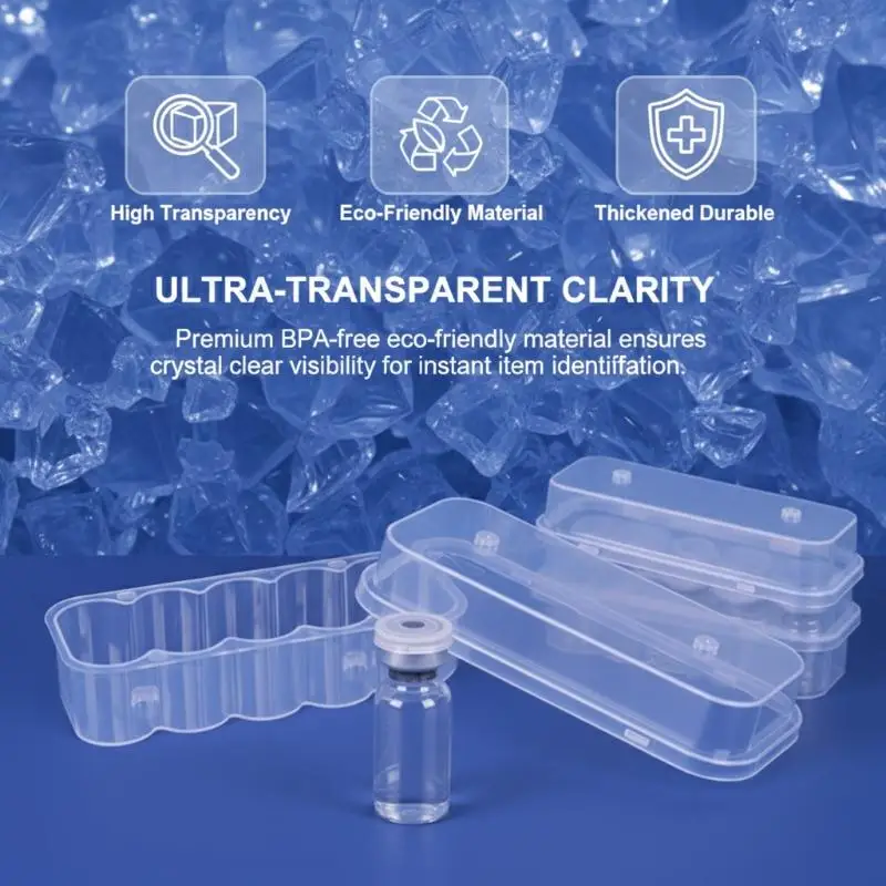 5PCS 3/5/7/10mL stackable plastic microtube storage box vial storage box transparent freezing tube box diabetes supplies
