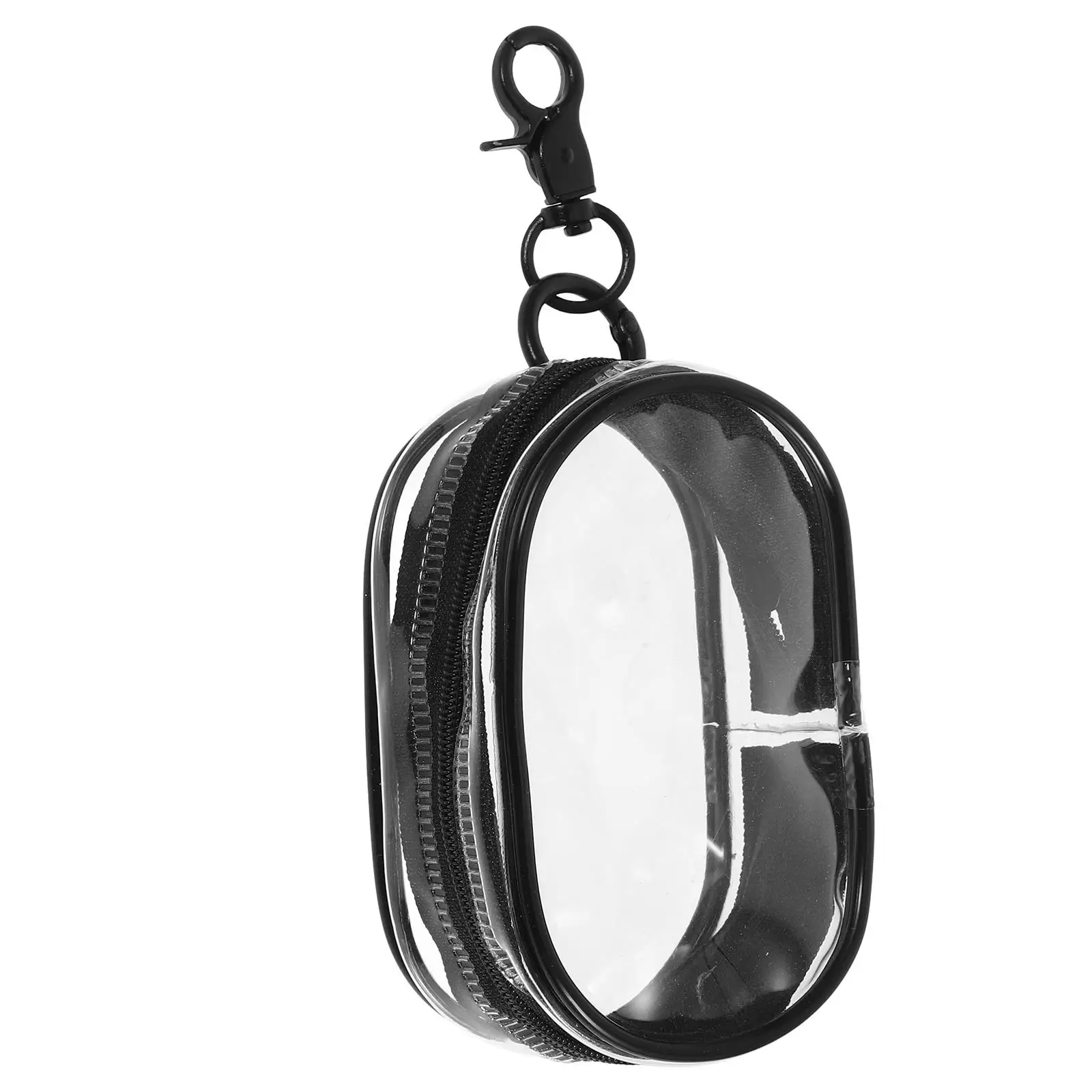 

Travel Hairpin Accessories Black Small Bag Earphone Storage Cable Organizer Portable Pouch Transparent Design Versatile Use