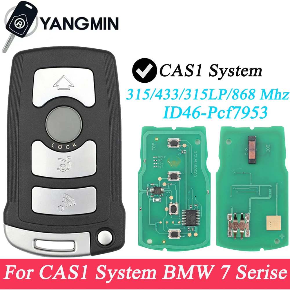 4 Tasten Fernschlüsselanhänger 315/315LP/433 MHz/868 MHz für BMW 7 SERIE E65 E66 mit CHIP ID46 7945 CAS1 System HU92 UNCUT Balde Auto
