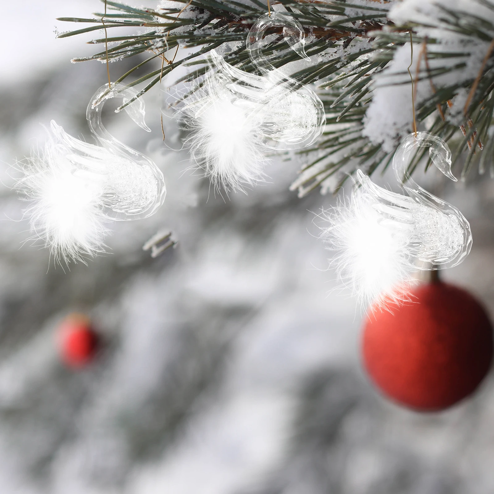 

1pc Swan Hanging Decor Chic Xmas Tree Ornament For Christmas Birthday Party Wedding Home Garden Xmas Swan Pendant