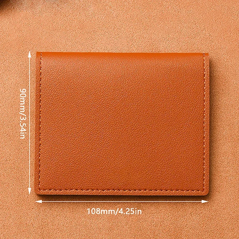 Cartera de cuero Pu para tarjetas bancarias, cartera portátil para tarjetas de identificación, billetera para licencia de conducir, Simple y antidesmagnetización, 1 unidad