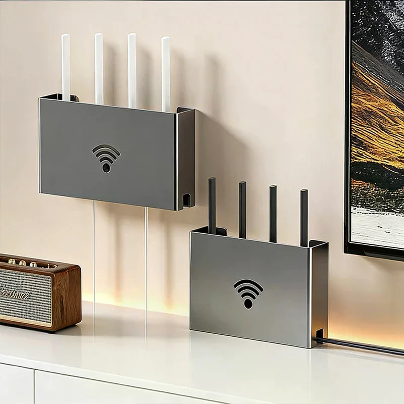 Boîte de rangement minimaliste pour routeur sans fil, support mural sans perçage pour le salon, support pour routeur WiFi et étagère de rangement