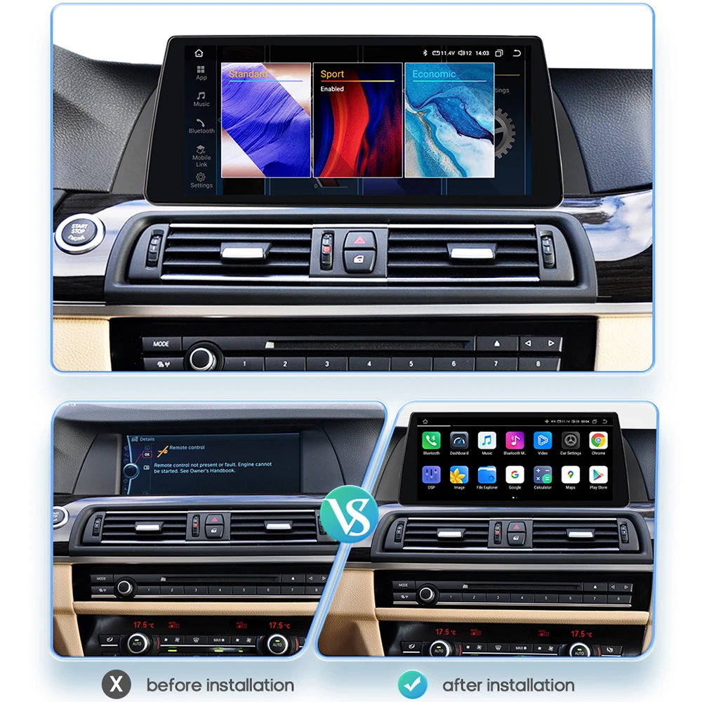 Carplay 4G 10.33 ''2din Android 13 Autoradio lettore Video multimediale per BMW serie 5 F10 F11 F12 CIC NBT GPS Navi Autoradio DSP