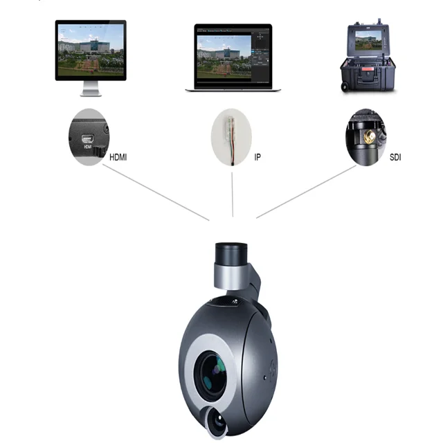A40T Auto-identificeren Detecteren Objecten GPS Dual-sensor 40x EO Thermische afstandsmeter 3-assige mapping Gimbal AI voor UAV
