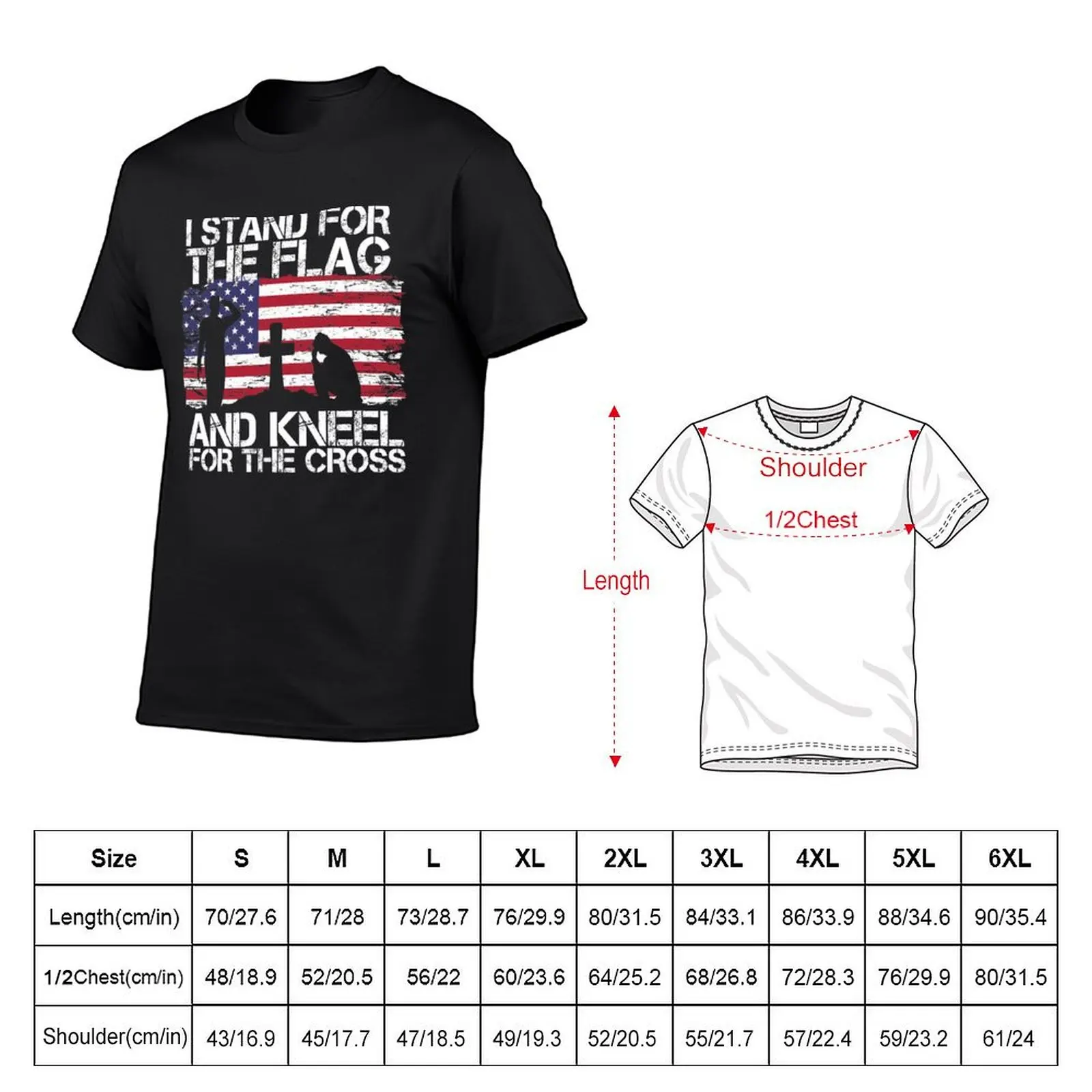 I stand for the Flag and Kneel for the Cross American Flag T-Shirt custom t shirt graphic t shirts mens funny t shirts