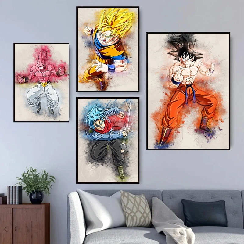 

Japanese Classic Anime Dragon Ball Goku Trunks Prints Decorative Wall Art Home Living Room Children's Bedroom Decor Action