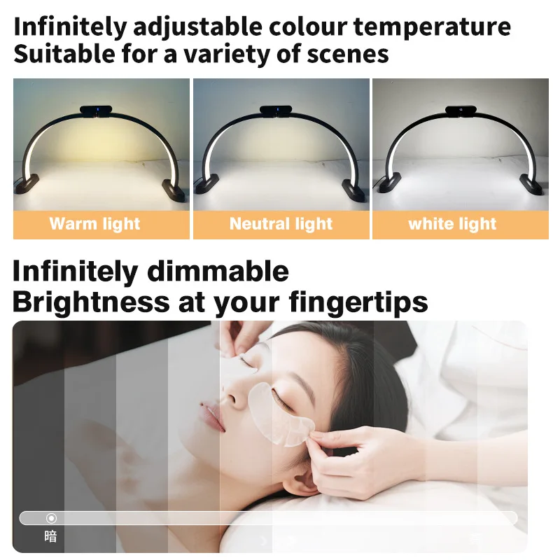 

35W LED U-shaped Half Moon Lamp Foldable LED Fill Light for Nail Desk Beauty Salon 3000-6000K Half Moon Manicure Table Lamp