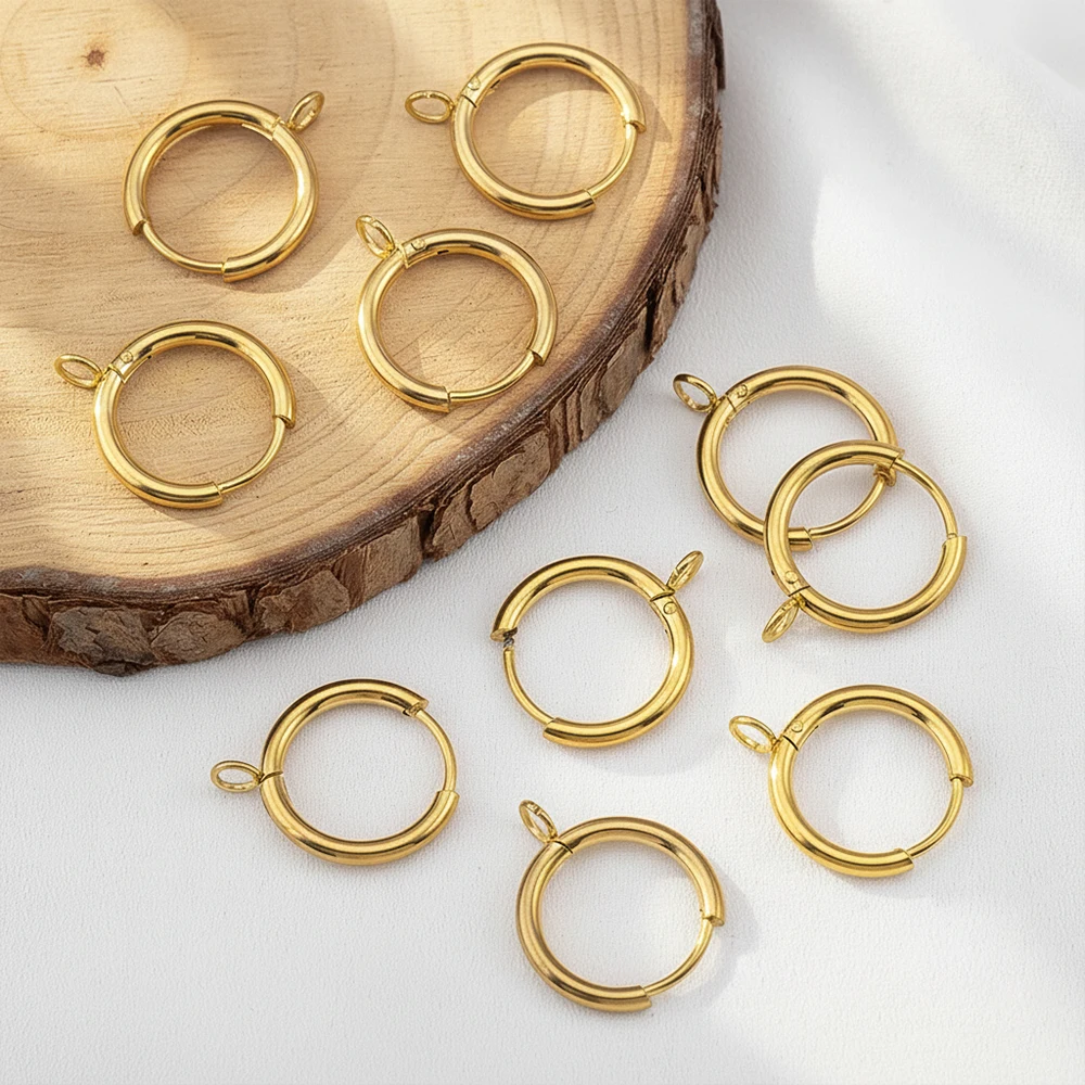 2pcs 10pcs Stainless Steel Earrings Accessories Base Earring Hook With Hole Women French Earring Settings for DIY Jewelry Making view 5