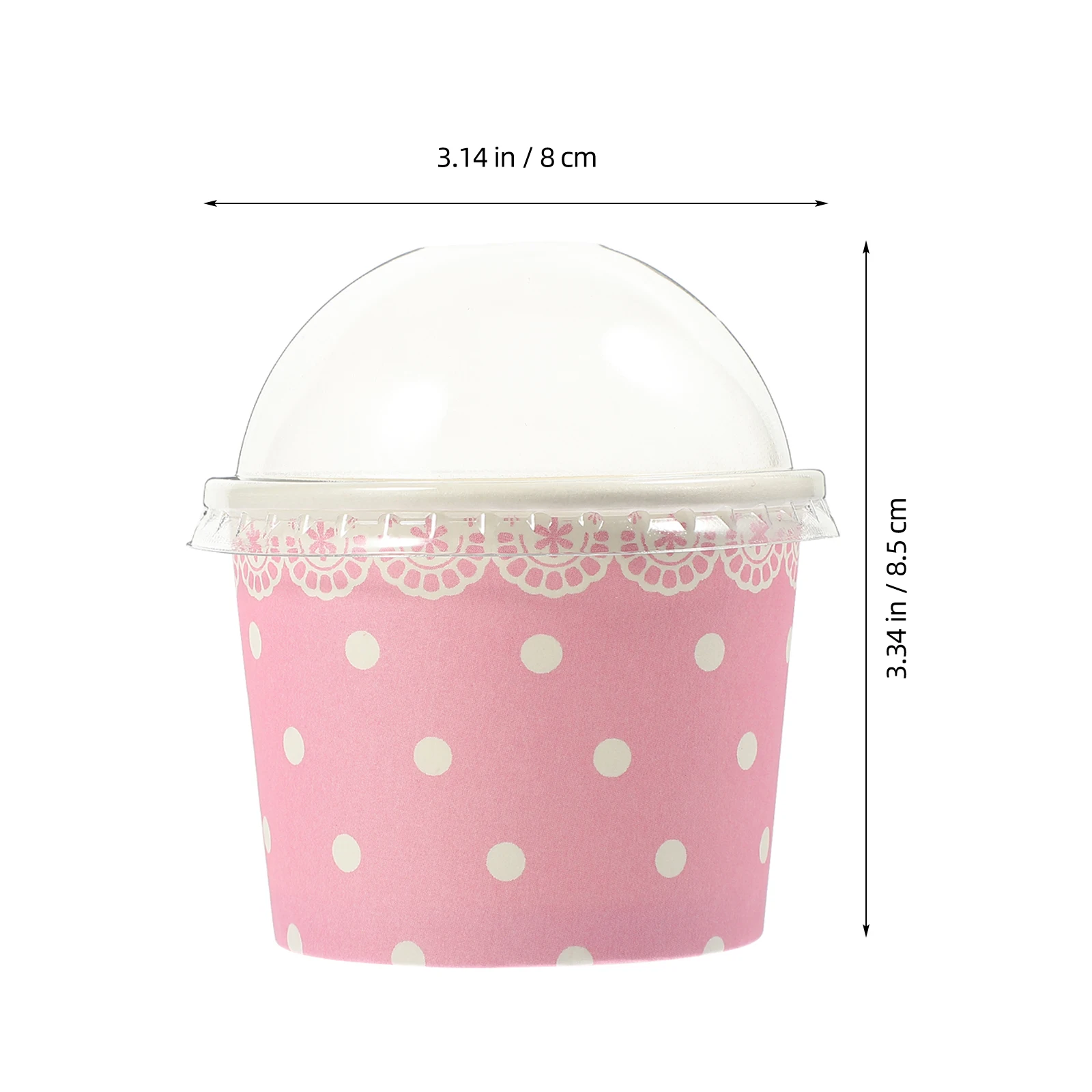 

50pcs Dot Paper Cups Disposable Dessert Ice Cream Pudding Jelly Mousse Cake Yogurt Containers