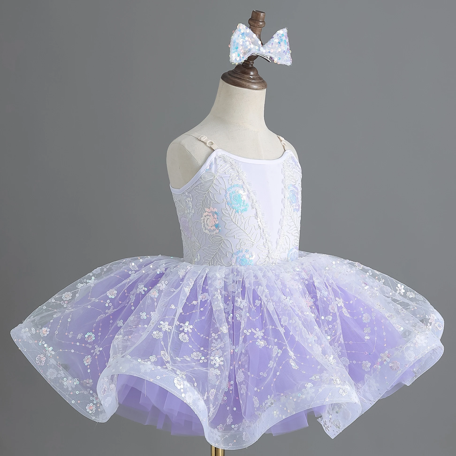 أطفال فستان الباليه سبعة ألوان الفتيات الأطفال الترتر فستان الأميرة الباليه توتو راقصة الباليه حفلة ملابس رقص فستان الباليه