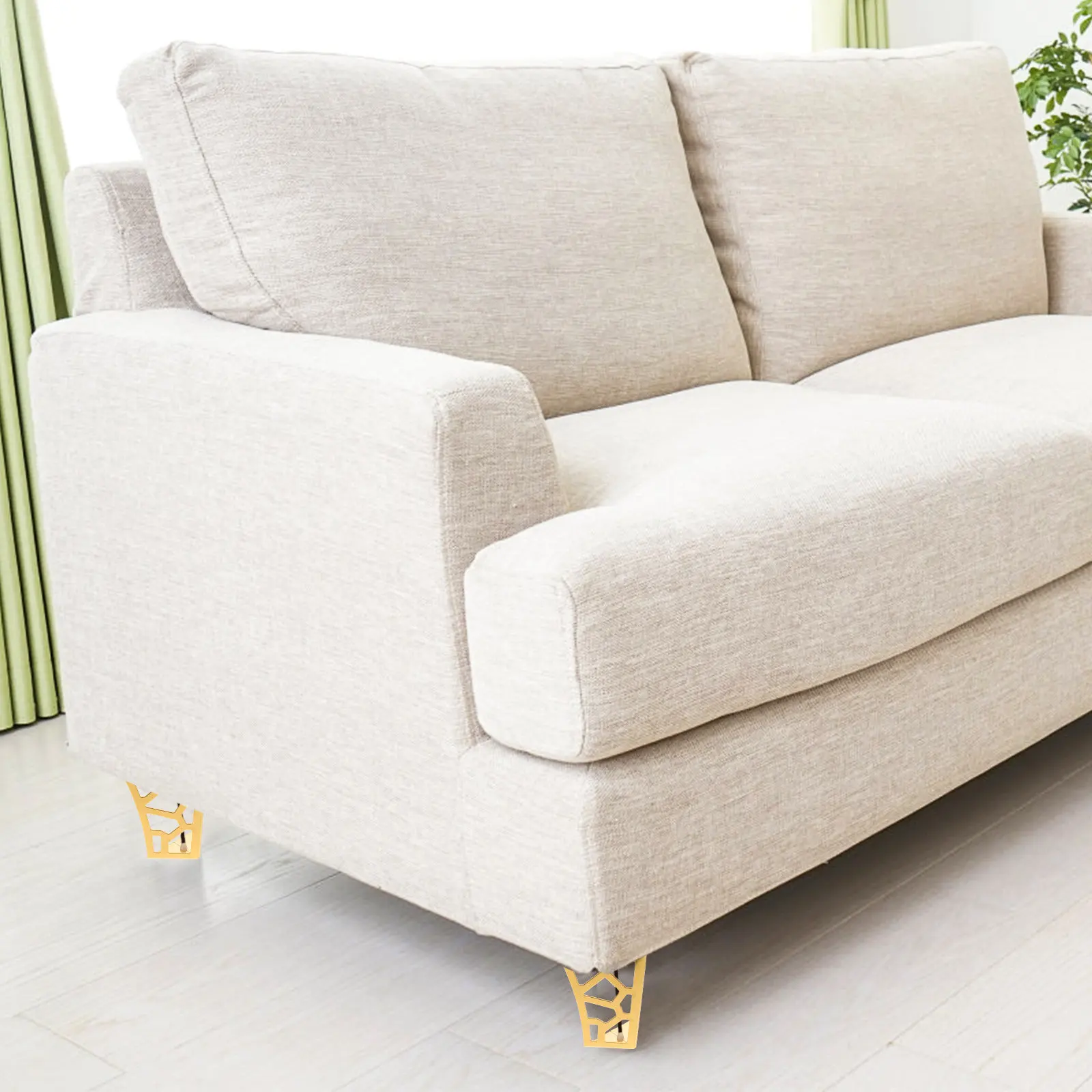 4-個中空鉄製家具脚電気メッキ家具サポートフィートソファカウチドレッサーキャビネット脚ドレッサーフィート