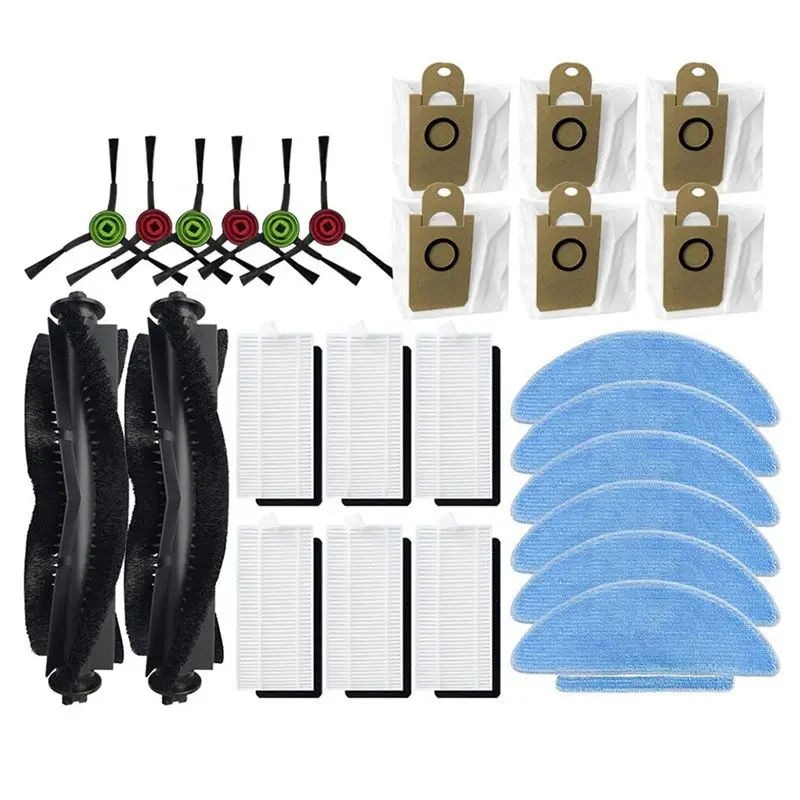 Y50A-Robot Vacuum Replacement Spare Kit For Ilife T10s- Main Brush, Side Brush, Hepa Filter, Mop Cloth, Wipes, Dust Bag