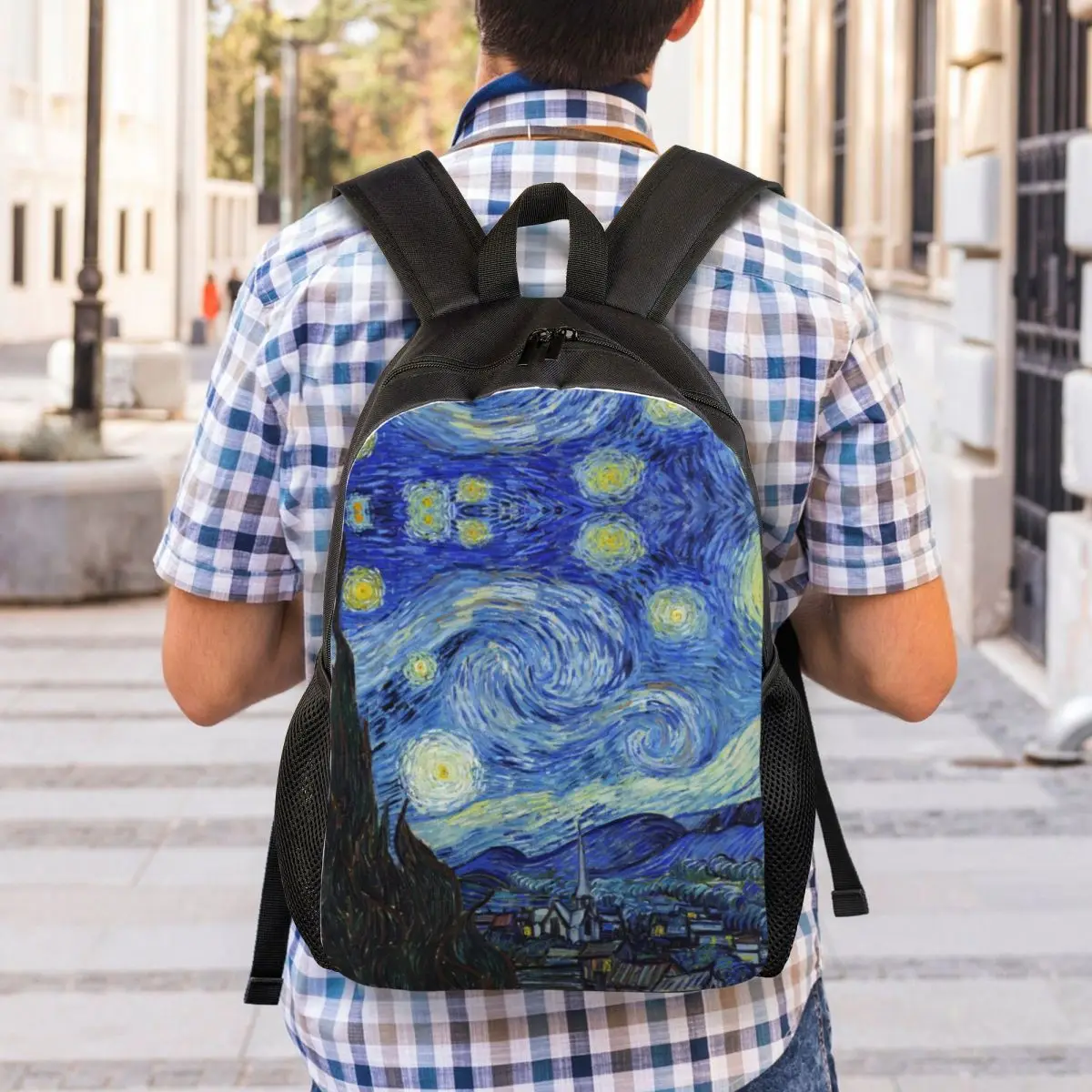 Mochila de viaje de Noche Estrellada para hombre y mujer, morral personalizado de Vincent Van Gogh, bolsa de libros para ordenador escolar, pintura artística, bolsas de día para estudiantes universitarios